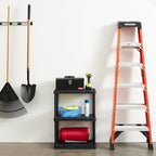 Gracious Living 2 Pack Light Duty Storage Shelves, Knect-A-Shelf 3-Shelf Ventilated Shelving Rack Organizer for Home, Garage, Basement, Laundry, Black