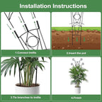 Stackable Metal Trellis for Climbing Plants Outdoor & Indoor - 4 Pack Garden Trellis for Potted Plants, Rust-Resistant Plant Support Stakes for Vines, Flowers - Sturdy Plant Trellis