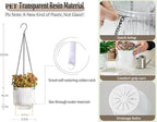 Melphoe 2 Pack Self Watering Hanging Planters Indoor Flower Pots, 5.3 Inch Outdoor Hanging Basket, Plant Hanger with 3Hooks Drainage Holes for Garden Home (White)