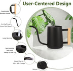 Plant Watering Can,35oz Metal Watering Can,Stainless Steel Indoor Plants with Long Curved Spout,Small Bonsai Outdoor Garden Modern Decorative(Black)