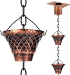 rain chains for gutters outside copper with adapter shown in use