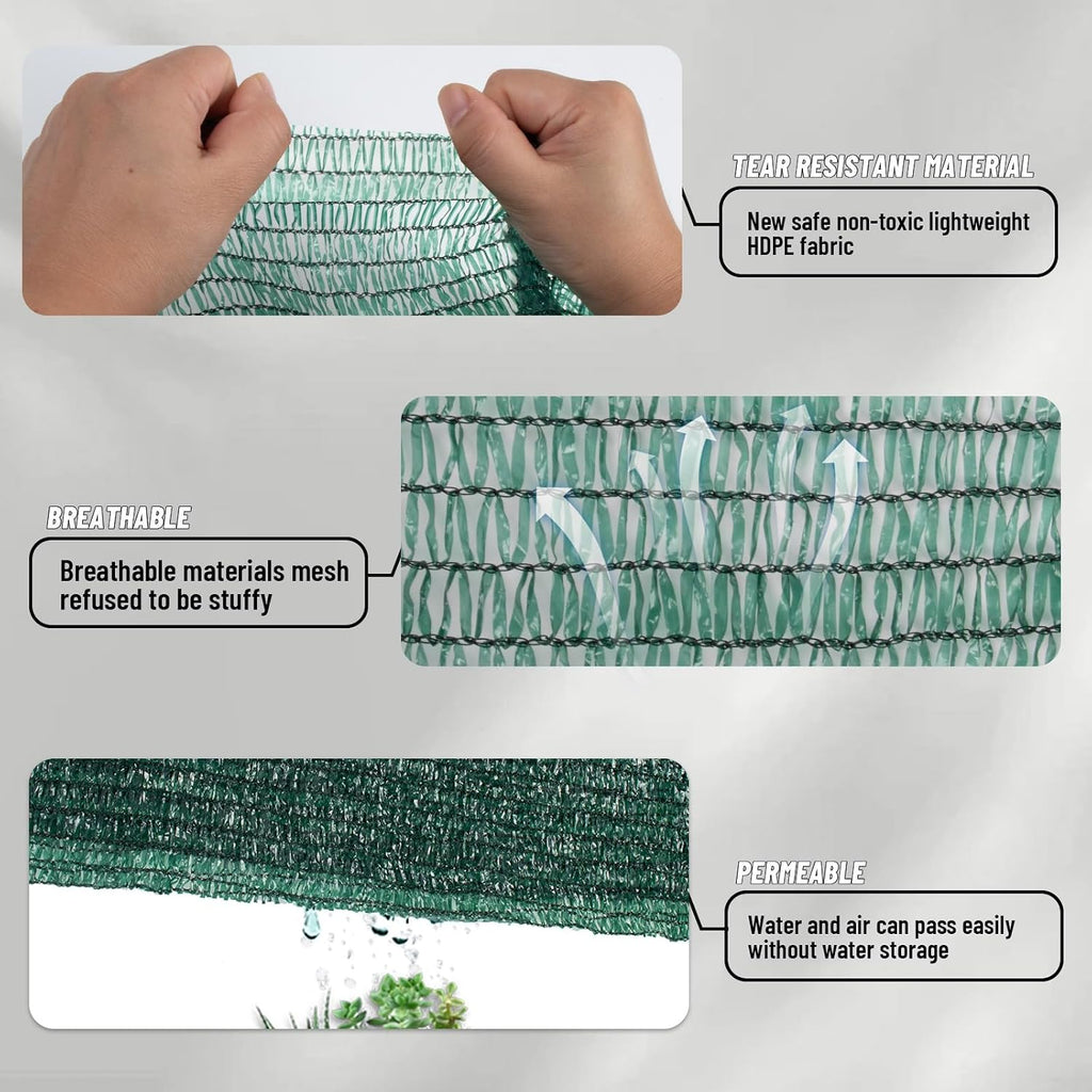 love story shade cloth for garden, 40% 20x30ft, side view