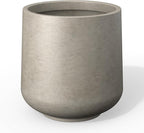 Kante 11.6" Dia Round Concrete Planter, Outdoor Indoor Large Plant Pots Containers with Drainage Hole and Rubber Plug for Home Garden Patio, Buff Concrete