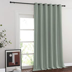 NICETOWN Sage Green Sliding Glass Door Curtain, Grommet Thermal Insulated Blackout Curtain Room Divider Sound Reducing Window Treatment for Kids Room/Bedroom, 1 Panel, W80 x L108
