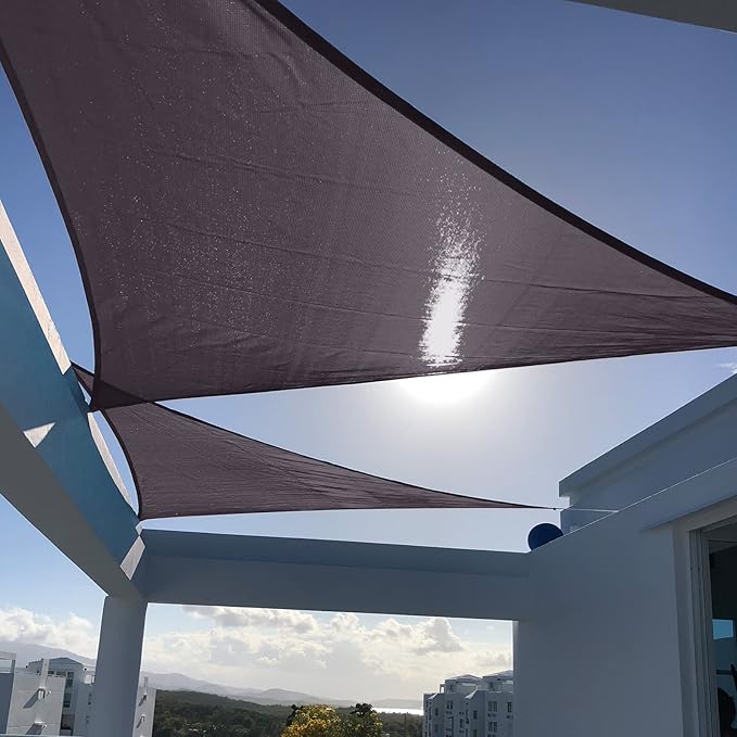 SUNNY GUARD Custom Size 9'x9'x9' Dark Grey Sun Shade Sail Triangle UV Block Shade for Backyard Yard Patio Deck Garden(Customized)