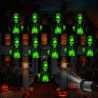 Halloween Projector Outdoor, 2026 Upgraded 3D Dynamic Skull HD Patterns,Clearer Holiday Light Ideal for Window Wall Displays and Halloween Garage Door Cover Projections