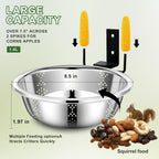 Metal Squirrel Feeders for Outside, Durable Bowl Tree Mounted of Chipmunk Feeder, Squirrel Food for Backyard Squirrels Hold Corn, Corn Cob, Peanuts (8.5 Inch - 2 Stand 2 Bowl)