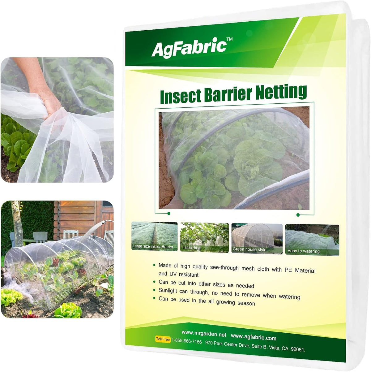 agfabric garden netting 9.8x 49.2 ft insect pest, main product view