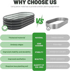 Galvanized Metal Raised Garden Bed Kit for Lightweight Planter Boxes Outdoor with Easy Assembly,4x2x1ft Oval Large Galvanized Gardening Raised Bed for Vegetables, Fruits, Flower,Black