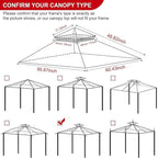 Eurmax USA High Performance Grill Gazebo Canopy Replacement Cover 5x8 BBQ Gazebo Shelter Top（Burgundy）