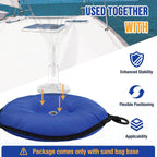 Buzzlett Weighted Sand Bag Boat Base for Bird Deterrent Systems, 5 lbs | Compatible with Bird B Gone/Bird Barrier Long Legs Bird Deterrent, for Boats & Docks, Weatherproof Blue Canvas