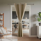 Joydeco Blackout Door Curtain for Doorway Privacy 78 Inches Long, Grommet Closet Curtain for Open Closet, Room Divider for Bedroom Living Room (Light Beige, 52Wx78L, 1 Panel)