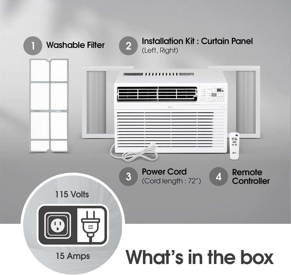 lg 10000 btu window air conditioners [2023] remote, package contents