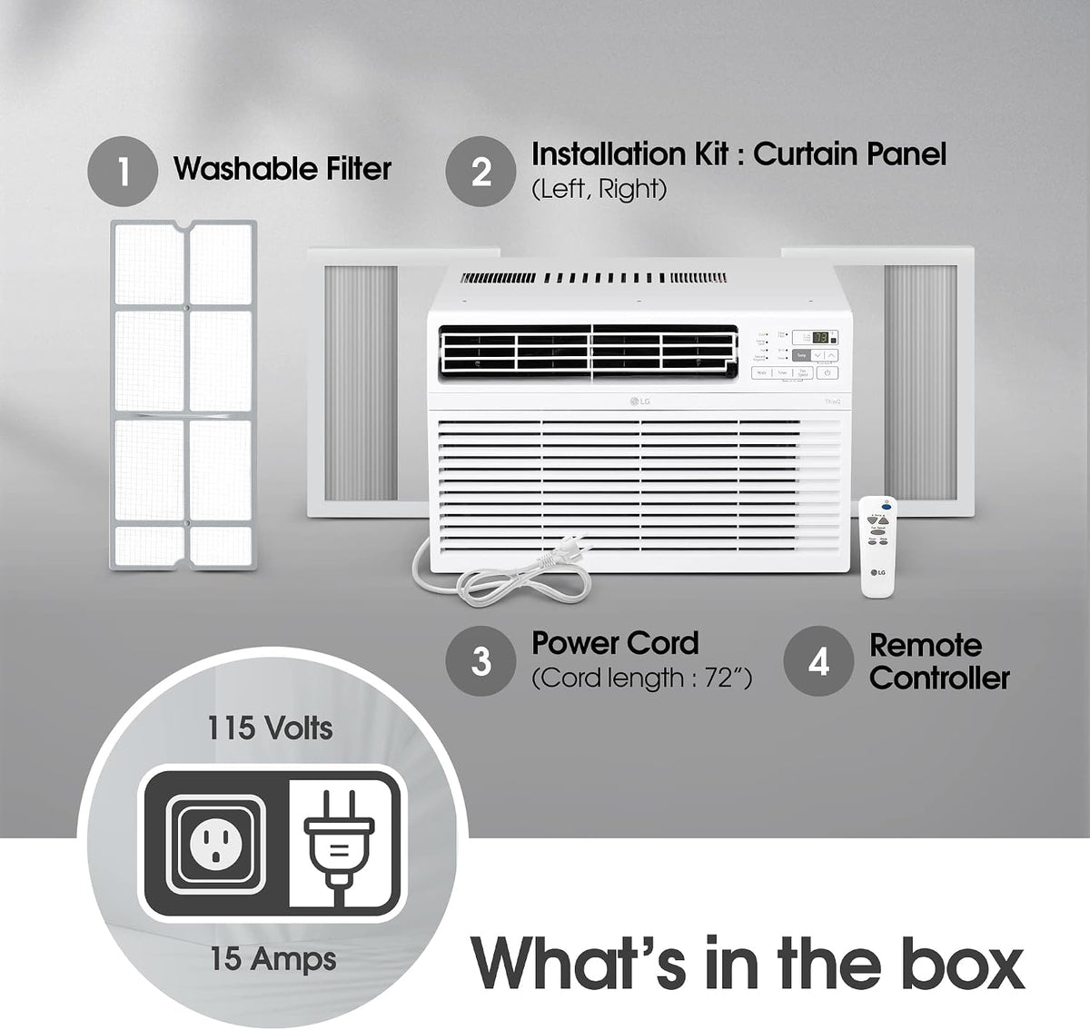 lg 10000 btu window air conditioners [2023] remote, package contents