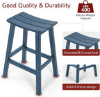 Stoog All-Weather Bar Stools Set of 2, 28" Height Outdoor Bar Stools with 400 lbs Weight Capacity, Low Maintenance, for Patio, Deck, Kitchen Counter, and Garden, Blue