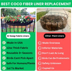 30 Inch Trough Coco Liner Replacement – Reusable Fabric Hayrack Window Box Liner, Heavy Duty 3+ Seasons, Bird Proof, Made in USA (2-Pack)