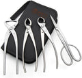 4-PCS Bonsai Tool Set Including Concave Cutter Straight Edge Cutter Trunk Splitter And Bonsai Scissors Equip With Tool Bag