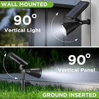 InnoGear Solar Spot Lights, Outdoor Solar Lights Solar Spotlights Flag Pole Light Waterproof Landscape Lighting Outside for Flag Uplighting Backyard Patio Pathway Statue Palm Tree Sign, Cool White