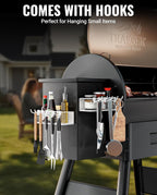 2 Pack Magnetic Storage Bin for Traeger Grills, Z GRILLS, PIT BOSS | Traeger Accessories with 5 Hooks, Compatible with Traeger Pro 22, Pro 34, Pro 575, Pro 780, Ironwood 885, Ironwood 650, White