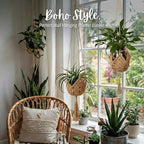 Shappy 2 Pack Jute Crochet Long Plant Hanger for 3 Inch to 12 Inch Pots, Macrame Plant Holder Rope with S Shaped Hooks for Halloween Home Decor (Brown)