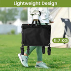 blomoba folding wagon cart with wheels, 220lbs utility, side view