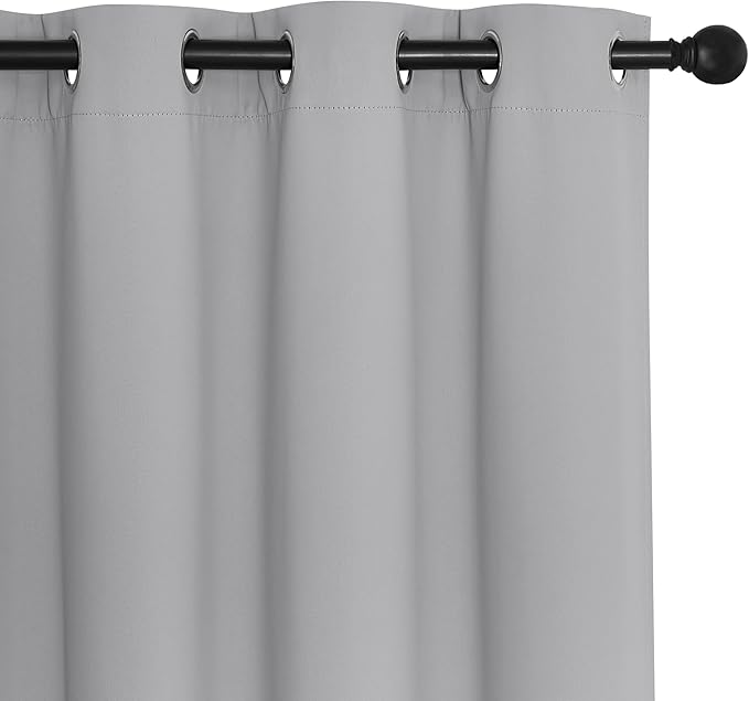 NICETOWN Room Darkening Curtain for Living Room - Energy Saving Thermal Insulated Grommet Room Darkening Curtain/Drape for Bedroom (1 Panel, 46 by 72, Silver Grey)