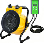 greenhouse heater with thermostat, electric outdoor heaters, yellow, main product view