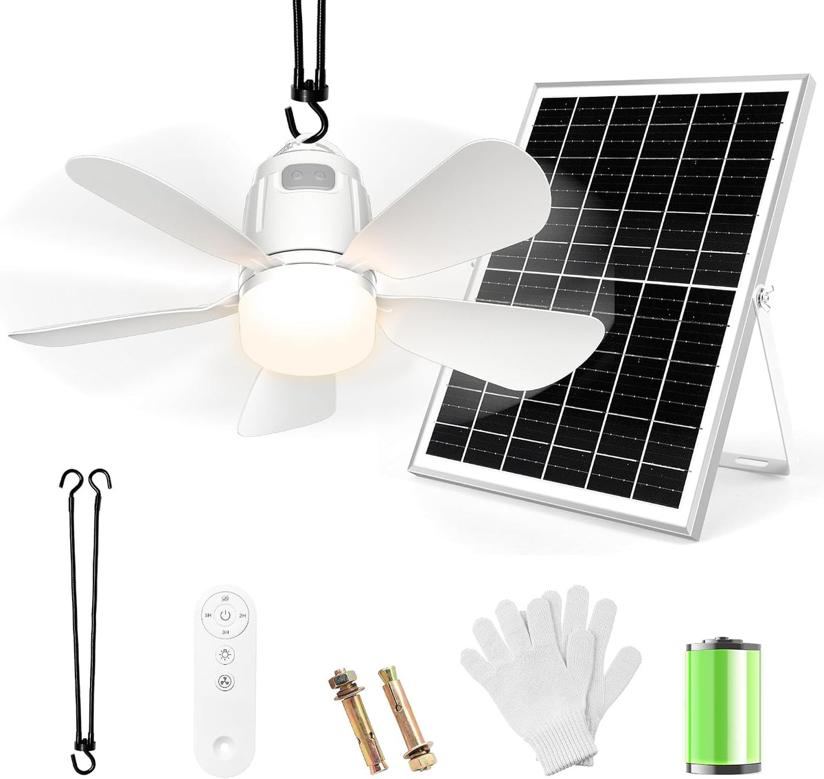 gliztech solar ceiling fan light,portable gazebo fan with, main product view