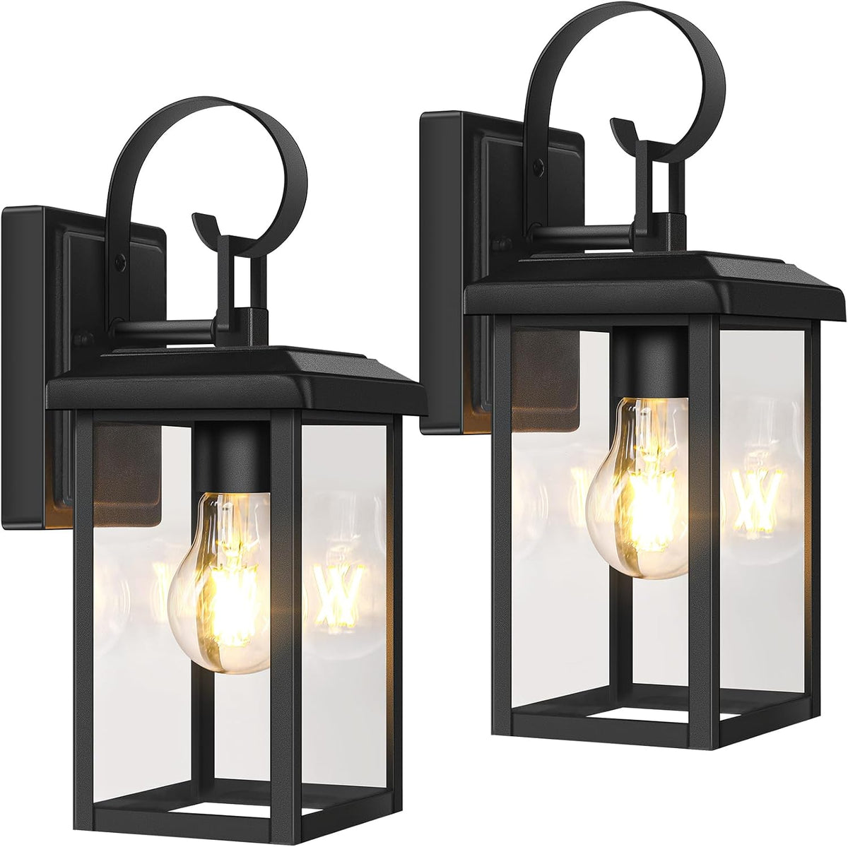 beslowe 2-pack outdoor wall light fixtures, modern porch, main product view