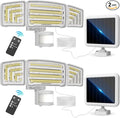 Energetic Solar Outdoor Lights, 1800LM 150 LED Security Motion Sensor Outdoor Lights with Remote Control, IP65 Waterproof Floodlight, 3 Head Motion Detected Spotlight for Garage, Pack of 2 (White)