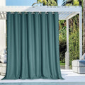 NICETOWN Waterproof Curtain for Patio Extra Wide, Thermal Insulated Grommet Sunlight Block Weighted Outdoor Divider for Porch/Yard/Sliding Glass Door, Teal, W120 x L95, 1 Panel