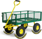 caphaus metal green garden cart, w/ 180° adjustable, main product view