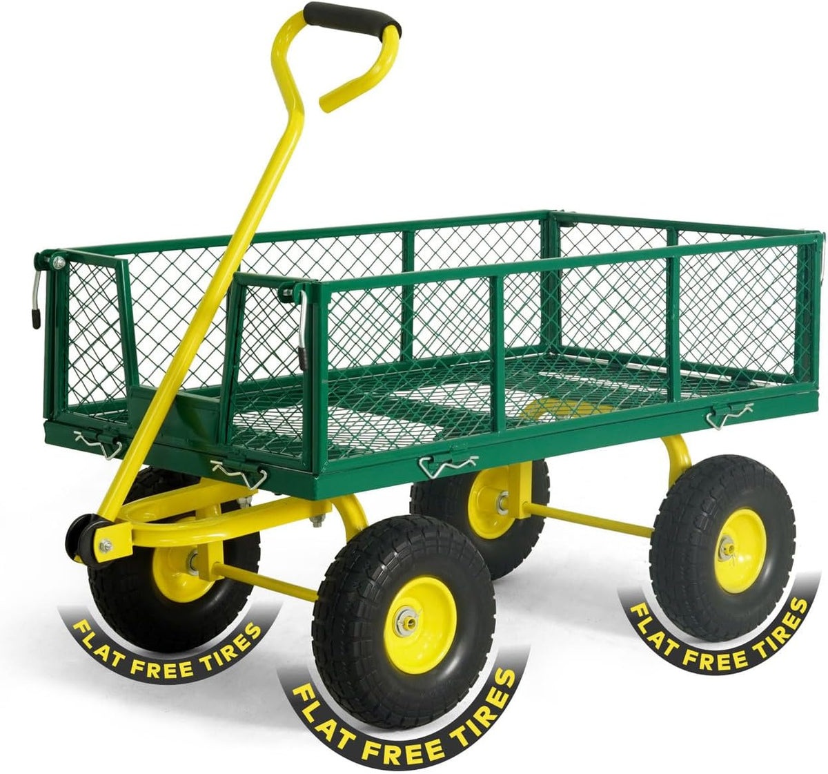 caphaus metal green garden cart, w/ 180° adjustable, main product view