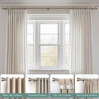 2 Pack Retro Silver Curtain Rods Set for Windows 48 to 84 Inches Adjustable Length Heavy Duty 1" Diameter Window Curtain Rod with Decorative Finials for Outdoor Bedroom Kitchen Living Room Farmhouse