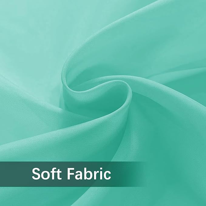 SpaceDresser Waterproof Outdoor Sheer Curtains for Patio - 2 Panels Rod Pocket Indoor Voile Sheer Curtain for Living Room,100W x 84L inch, Turquoise