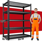 Set of 3 71"H Garage Shelving-3000LBS 5 Tier Storage Shelves,Adjustable Heavy Duty Metal Shelving Unit and Storage Large Wire Rack,Utility Steel Shelf For Shop Warehouse Industrial Pantry 71"x35"x16"