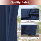 HolidayIdeas Grommet Outdoor Curtains for Patio Waterproof 8 Pcs All Weather Balcony Outside Curtains for Apartments, Gazebo, Pergolas, Porch, 54x84 Inch, Navy
