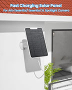 5W Arlo Solar Panel Charger Compatible with Arlo Essential Spotlight/XL Spotlight Camera, Arlo Essential Solar Panel Charger w/ 10ft Waterproof Micro USB Charging Cable, Adjustable Wall Mount, 2 Pack