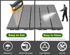 primezone 36 pcs plastic interlocking patio deck tiles, front angle view