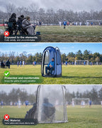 sports tent pop up shelter: flycoop 37" l shown in use
