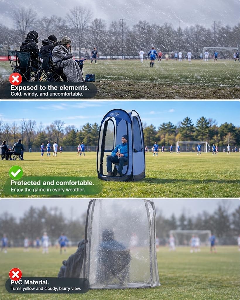 sports tent pop up shelter: flycoop 37" l shown in use