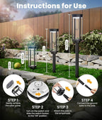 Solar Pathway Lights Outdoor Powered Waterproof 8 Pack Upgraded Solar Walkway Landscape Lighting Outside Driveway Light,Auto Dusk to Dawn On/Off for Yard Lawn Patio Decor (Cool White)