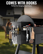 1 Pack Magnetic Storage Bin for Traeger Grills, Z GRILLS, PIT BOSS | Traeger Accessories with 5 Hooks, Compatible with Traeger Pro 22, Pro 34, Pro 575, Pro 780, Ironwood 885, Ironwood 650