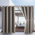 Waterproof Outdoor Curtain W52 x L84 - Grommet Top Sunlight Blocking Window Treatment Drapes Blackout Curtains for Home Bedroom Living Room Outdoor Patio Porch Pergola (Taupe, 2 Panels)