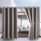Waterproof Outdoor Curtain W52 x L84 - Grommet Top Sunlight Blocking Window Treatment Drapes Blackout Curtains for Home Bedroom Living Room Outdoor Patio Porch Pergola (Taupe, 2 Panels)