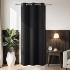 Joydeco Blackout Door Curtain for Doorway Privacy 80 Inches Long, Grommet Closet Curtain for Open Closet, Room Divider for Bedroom Living Room (Black, 32Wx80L, 1 Panel)