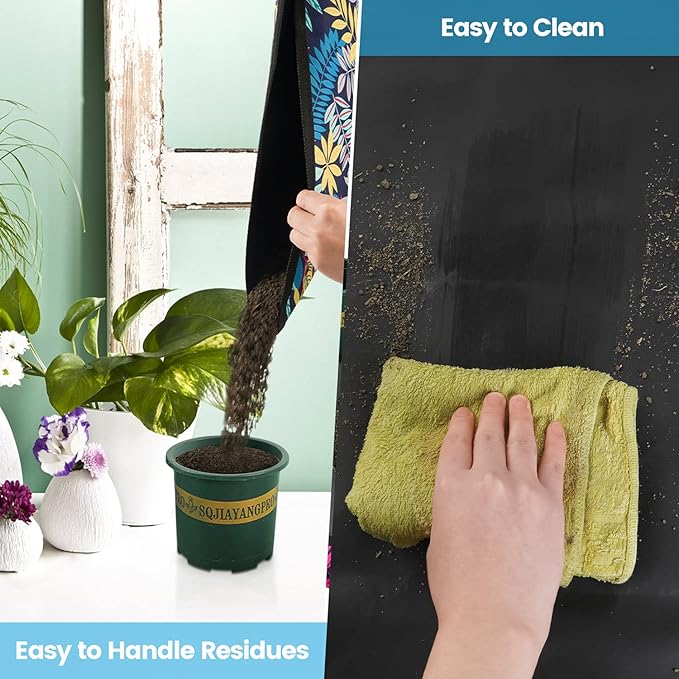 3PCS 29.5" x 29.5" Repotting mat for House Plant Care and Dirt Spill Control Portable Potting Tray