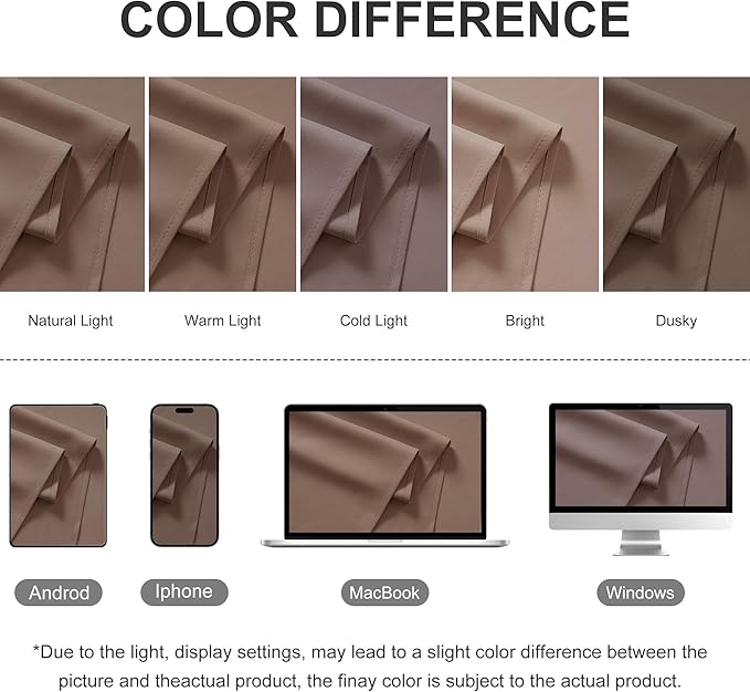 RYB HOME Extra Wide Outdoor Curtains for Patio Waterproof Heavy Duty Thermal Insulated in Summer Full Coverage Privacy for Porch, Gazebo & Pergola, W100 x L84, Mocha, 1 Panel