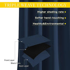 NICETOWN Bedroom Window Treatment Blackout Curtain Panel - Thermal Insulated Blackout Curtain Drape/Drapery for Sliding Glass Door/Patio (Navy, 1 Panel, 80 x 95 inch)