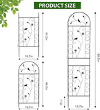 Metal Garden Trellis for Climbing Plants, 4 Pack 86.5" x 19.7" Black Plant Trellis Outdoor, Clematis Rrellis Outdoor, Arched Decoration Suitable for lawns, Gard, Black